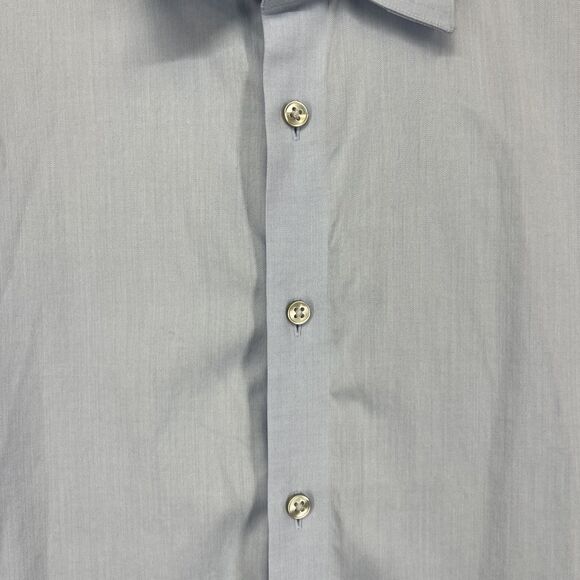 Calvin Klein Shirt Mens 16.5 34/35 Blue Slim Fit Performance Non-Iron Dress - Picture 5 of 14